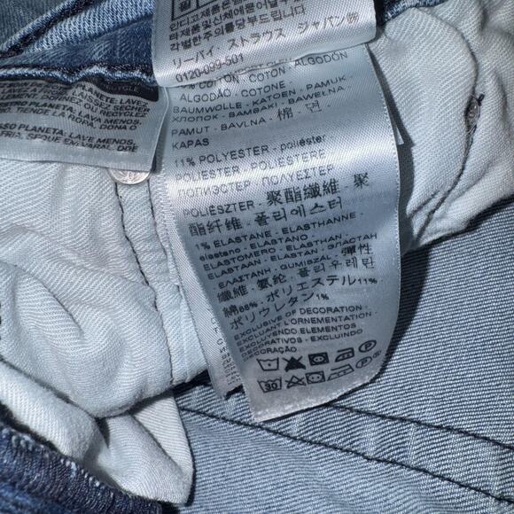 Levis 514 Mens Jeans 32x32 Blue Straight Fit Stretch Denim Zip Fly 5 Pocket - Picture 7 of 14
